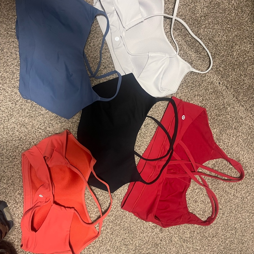 Women's sports bras - Black, Red, Blue, White, Orange